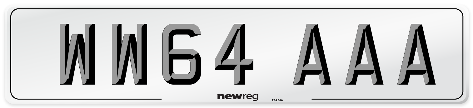 WW64 AAA Number Plate from New Reg
